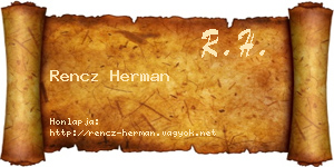 Rencz Herman névjegykártya