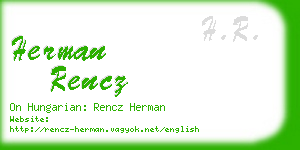 herman rencz business card